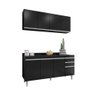 Kit Cozinha Armário e Balcão S/ Tampo 160cm Preto - Belliv Decor - 2