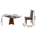 Ver imagem 3 de Mesa de Jantar 6 Lugares Antonella com Vidro Mel/grafite/veludo Cinza - Viero Móveis