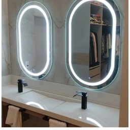 Espelho Oval com Luz de Led 80x50 Branco Quente - 1
