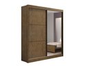 Ver imagem 1 de Guarda Roupa Solteiro com Espelho 2 Portas 100% Mdf Atenas Ipê - D' Doro Móveis