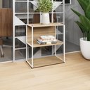 Ver imagem 1 de Estante Baixa para Escritório 3 Prateleiras 3 Nichos MDF MDP Macadâmia com Branco F5 Office