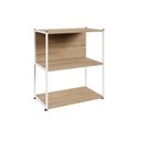 Ver imagem 5 de Estante Baixa para Escritório 3 Prateleiras 3 Nichos MDF MDP Macadâmia com Branco F5 Office