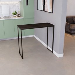 Bancada Cozinha Balcão Gourmet Preto 120cm Tampo Preto - 2