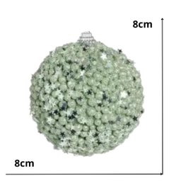 Bola Natalina 10cm C/4 Flocadas Verde Claro 1923691 Cromus - 2