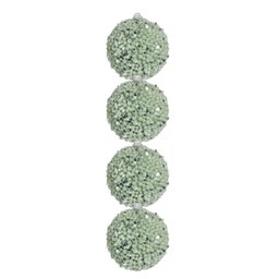 Bola Natalina 10cm C/4 Flocadas Verde Claro 1923691 Cromus - 3