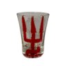 Copo Dose de Cachaça Vidro Exu Tridente Vermelho 45 Ml Nadir - 1