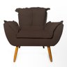 Conjunto 2 Poltronas Decorativa Opala Suede Marrom Rocha Móveis - 5