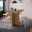 Ver imagem 1 de Conjunto Mesa e 4 Bancos Estofados Verona Bege/Madeirado