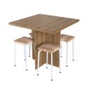 Ver imagem 2 de Conjunto Mesa e 4 Bancos Estofados Verona Bege/Madeirado