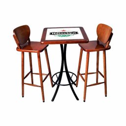 Jogo Mesa Quadrada Bistrô Azulejo Heineken 2 Banqueta-imbuia - 1 Jogo Mesa Quadrada Bistrô Azulejo Heineken 2 Banqueta-imbuia - 1