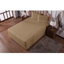 Ver imagem 2 de Lençol Casal Luva com Elástico Veste Colchão + Box Conjugado Malha Gel Spandex 1pç Bege