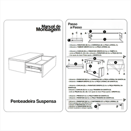 Penteadeira Multifuncional com Gaveta Suspensa de Parede Quarto Pequeno - 6