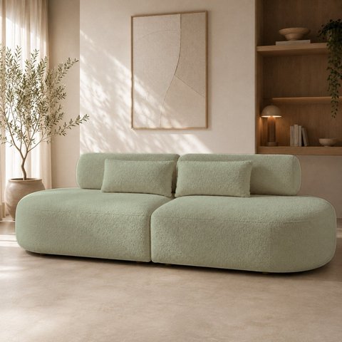 Sofá Luxuoso Modular Decoração Sala de Estar 230cm Noor