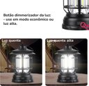 Ver imagem 6 de Lampião Retrô Preto Lâmpada Acampamento Vintage Pilha