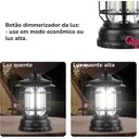 Ver imagem 6 de Lampião Retrô Preto Lâmpada Acampamento Vintage Pilha