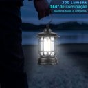 Ver mais imagens de Lampião Retrô Preto Lâmpada Acampamento Vintage Pilha