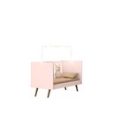 Ver imagem 5 de Berço Mini Cama Retro Gael Converte em Mini Cama Estrado Regulável Rosa Qmovi