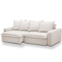 Ver imagem 2 de Sofá Retrátil Reclinável para Sala de Estar Living 215cm Vêneto F04 Bouclê Off White - Lyam Decor