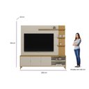 Ver imagem 5 de Rack Bancada C/ Painel P/ Tv até 70 Pol Napoli 3 Portas 4 Prateleiras e Led 193x200cm Tauari/off