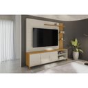 Ver imagem 7 de Rack Bancada C/ Painel P/ Tv até 70 Pol Napoli 3 Portas 4 Prateleiras e Led 193x200cm Tauari/off