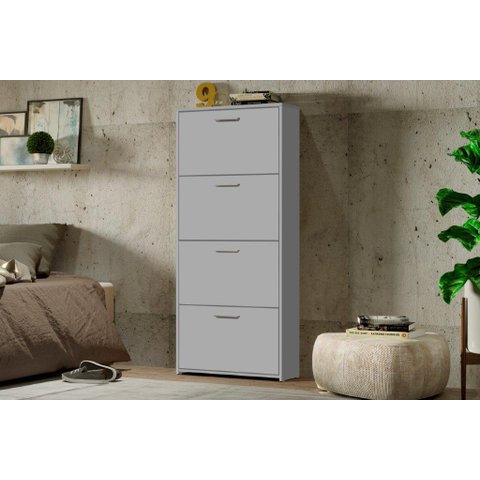 Sapateira / Multiuso Ca 4 Portas Compacta Cor Cinza Ja