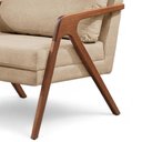 Ver imagem 2 de Poltrona Decorativa Mona Madeira Maciça Bege Linho