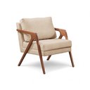 Ver imagem 1 de Poltrona Decorativa Mona Madeira Maciça Bege Linho