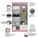 Ver imagem 4 de Guarda Roupa 4 Portas 2 Gavetas Infantil Encanto MDP 100cm