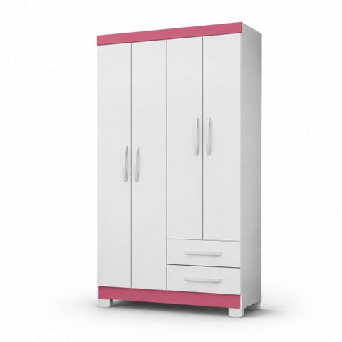 Guarda Roupa 4 Portas 2 Gavetas Infantil Encanto MDP 100cm