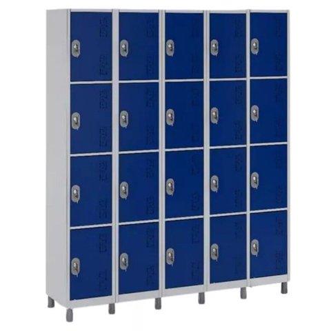 Locker de Aço 20 Portas Ideal para Escolas:azul Del Rey