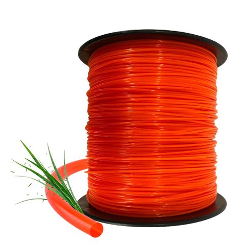 Fio Nylon Redondo 2mm para Roçadeira Aparador 2kg 550m Laranja