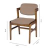 Cadeira Certitude Madeira Maciça Assento e Encosto Estofado Castanho Bege - 2