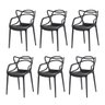 Kit 6 Cadeiras Allegra Sala de Jantar Preta - 1