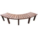 Ver imagem 1 de Banco Curvo Meia Lua em Madeira Plástica Marrom 100% Reciclado 2,1m / Ec-11