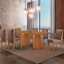 Ver imagem 1 de Mesa de Jantar Eloise 180cm Tampo Mdf Laminado com 6 Cadeiras Safira