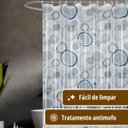 Ver imagem 3 de 2 Cortina Box Banheiro Antimofo Ganchos 180x180 Pev Es M07