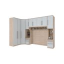 Ver imagem 3 de Quarto Modulado Casal 5 Peças Safira Espresso Móveis