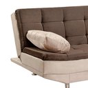 Ver imagem 5 de Sofá Cama Valencia 3 Lugares Reclinável Veludo Bege Marfim e Marrom Chocolate - Speciale Home