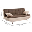 Ver imagem 6 de Sofá Cama Valencia 3 Lugares Reclinável Veludo Bege Marfim e Marrom Chocolate - Speciale Home