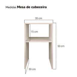 Mesa De Cabeceira Pequena 35x30cm Branca Quarto Sala - 3