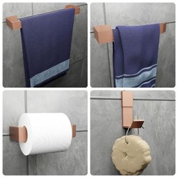 Kit Acessórios Para Banheiro, Lavabo 4 Peças - Rose - 1