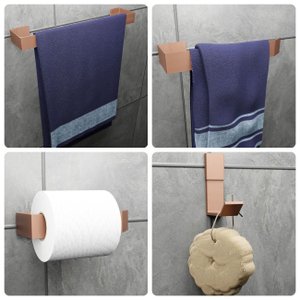 Kit Acessórios Para Banheiro, Lavabo 4 Peças - Rose