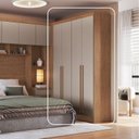 Ver imagem 2 de Módulo Guarda-Roupa de Canto 4 Portas 2 Gavetas Infinity Marrom/Cedro/Duna