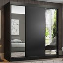 Ver imagem 1 de Guarda-Roupa Casal Madesa Reno 3 Portas de Correr com Espelhos Preto Cor:Preto