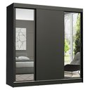 Ver imagem 2 de Guarda-Roupa Casal Madesa Reno 3 Portas de Correr com Espelhos Preto Cor:Preto
