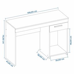 Escrivaninha 1 Gaveta Nt2070 Freijó Notável Móveis - 7