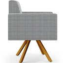 Ver imagem 7 de Kit 02 Poltronas Decorativa Base Giratória de Madeira Helô L02 Pied Poule - Lyam Decor