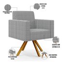 Ver imagem 4 de Kit 02 Poltronas Decorativa Base Giratória de Madeira Helô L02 Pied Poule - Lyam Decor