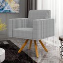 Ver imagem 2 de Kit 02 Poltronas Decorativa Base Giratória de Madeira Helô L02 Pied Poule - Lyam Decor