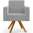 Ver imagem 6 de Kit 02 Poltronas Decorativa Base Giratória de Madeira Helô L02 Pied Poule - Lyam Decor